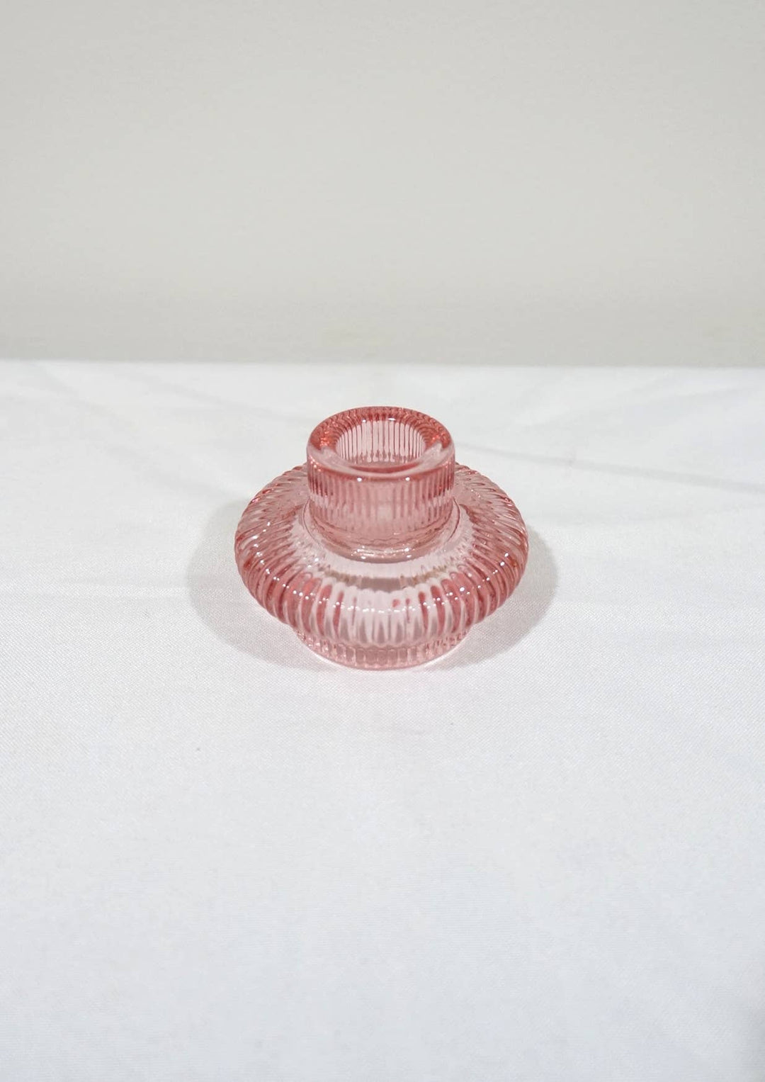 Double Sided Glass Candle Holder - Rounded Edge