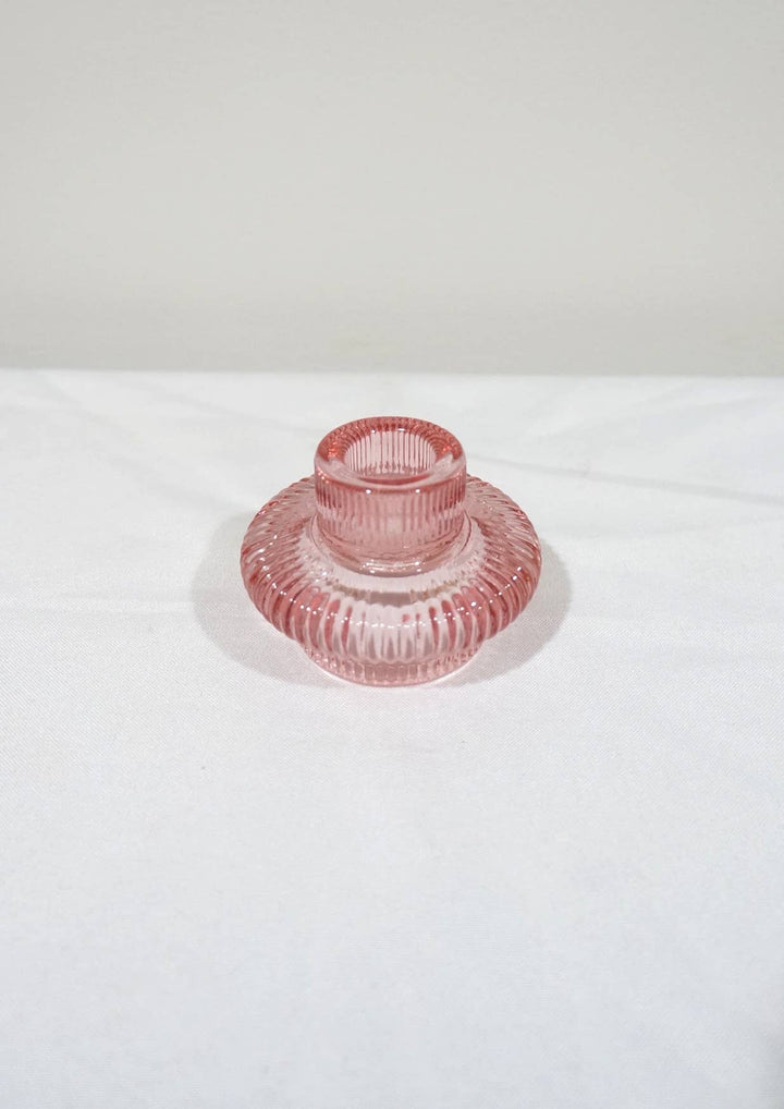 Double Sided Glass Candle Holder - Rounded Edge