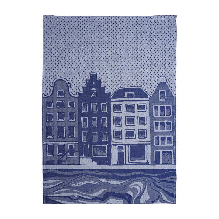 Delft Blue Canal House Tea Towel