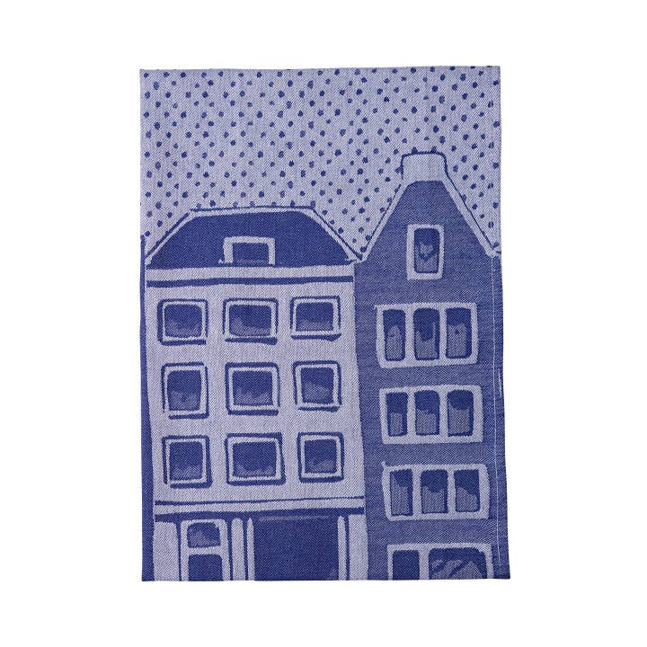Delft Blue Canal House Tea Towel