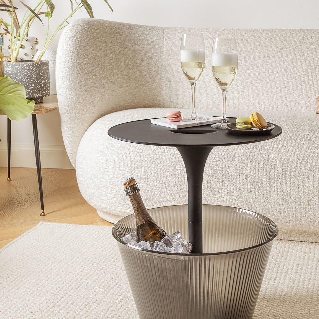 Pick up Side table with container for bottles