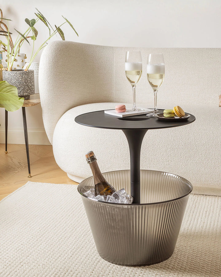 Pick up Side table with container for bottles