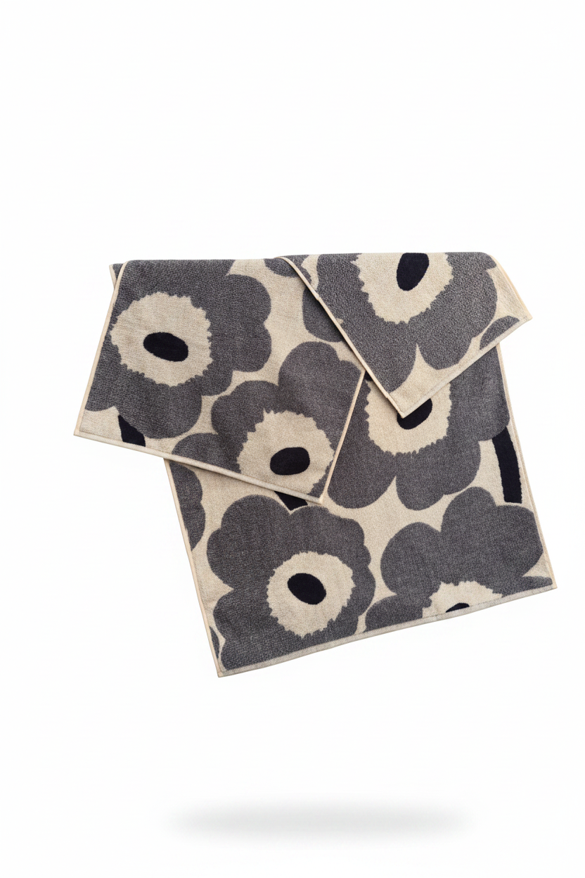 Unikko Bath Towel Collection - Heathered Dark Blueberry