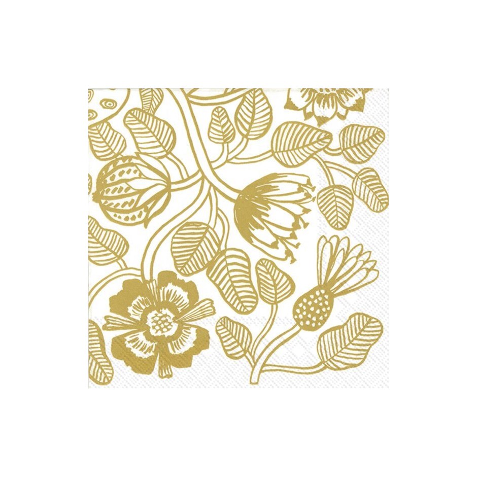 tiara cocktail paper napkins - gold
