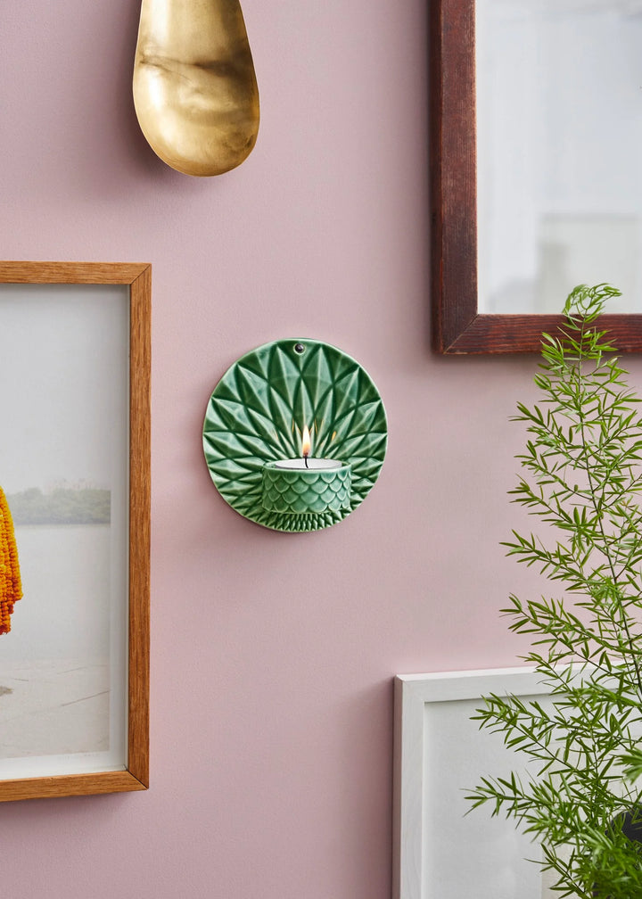 Pipanella Wall Candle Votive Scales Green