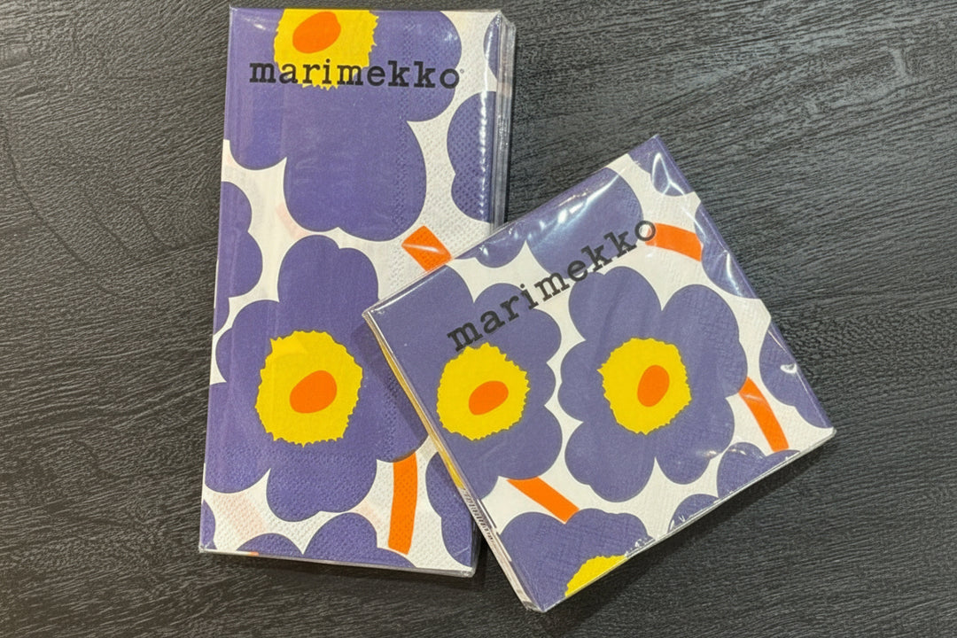 Unikko Paper Napkins - Blue/Yellow