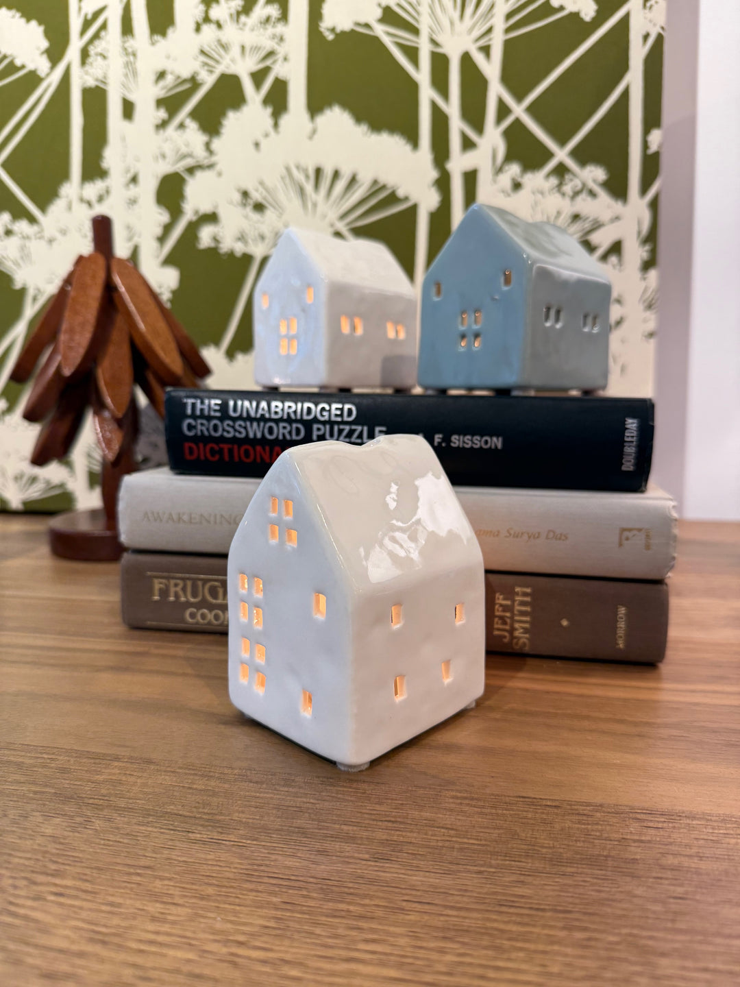 White Ceramic House Shaped Tealight Holder