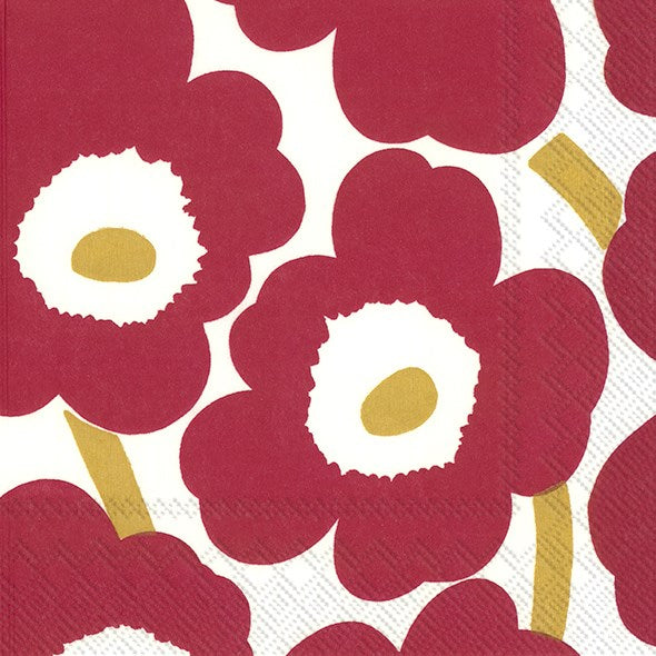 Unikko Paper Napkins - bordeaux