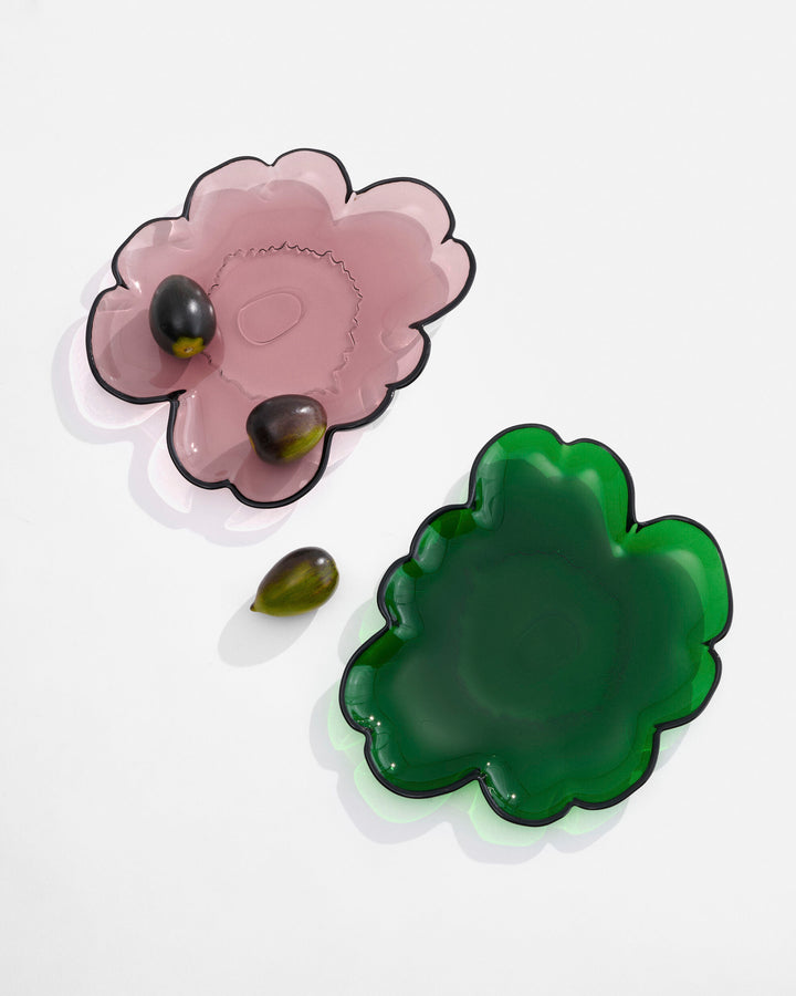 Unikko Shaped Glass Plate 20 cm - Rose