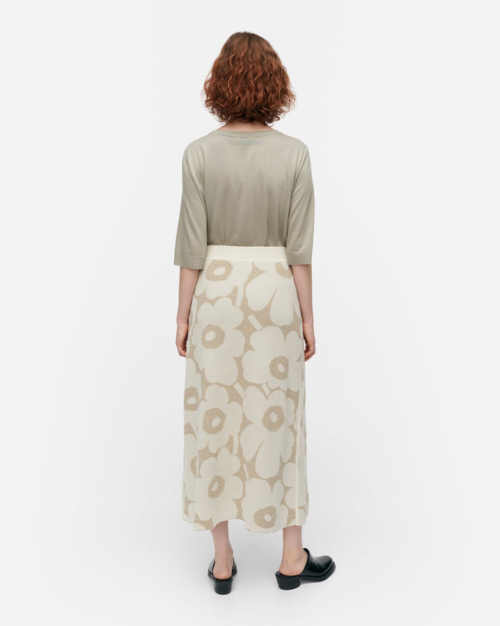 kvaternio pieni unikko Ii - cotton linen knitted skirt