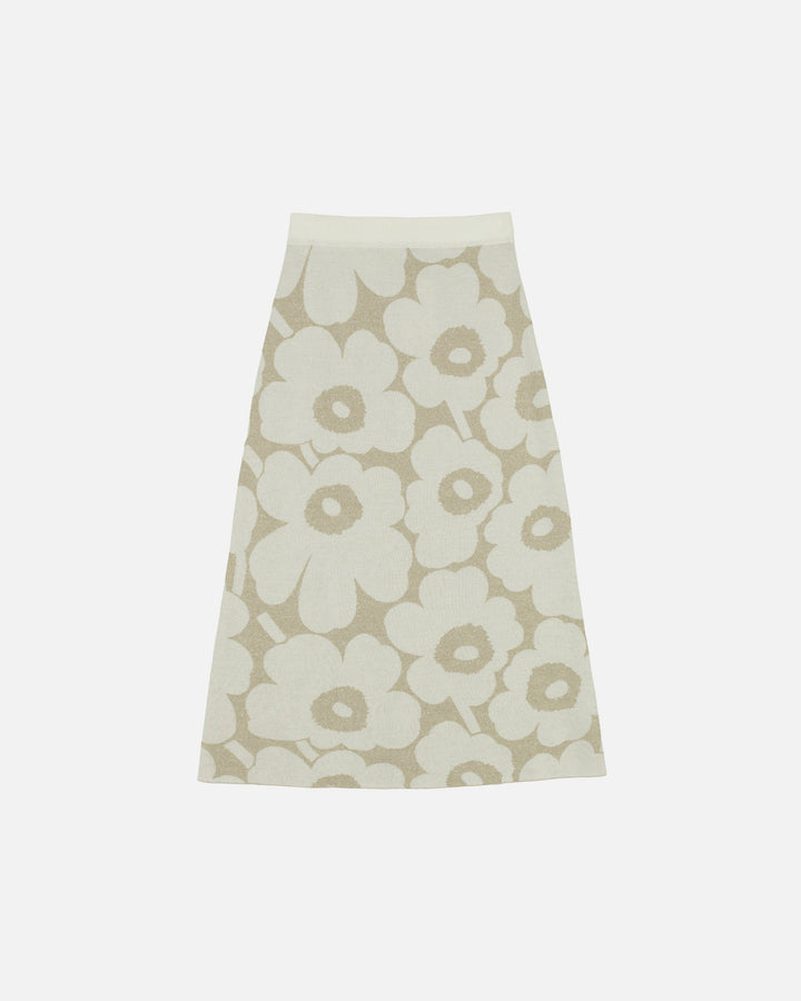 kvaternio pieni unikko Ii - cotton linen knitted skirt