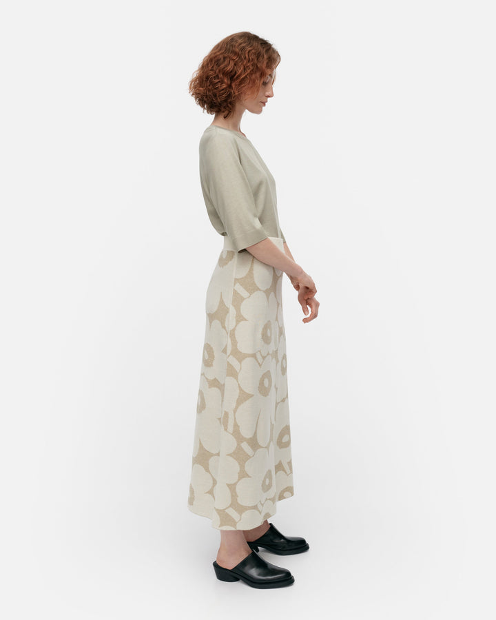 kvaternio pieni unikko Ii - cotton linen knitted skirt
