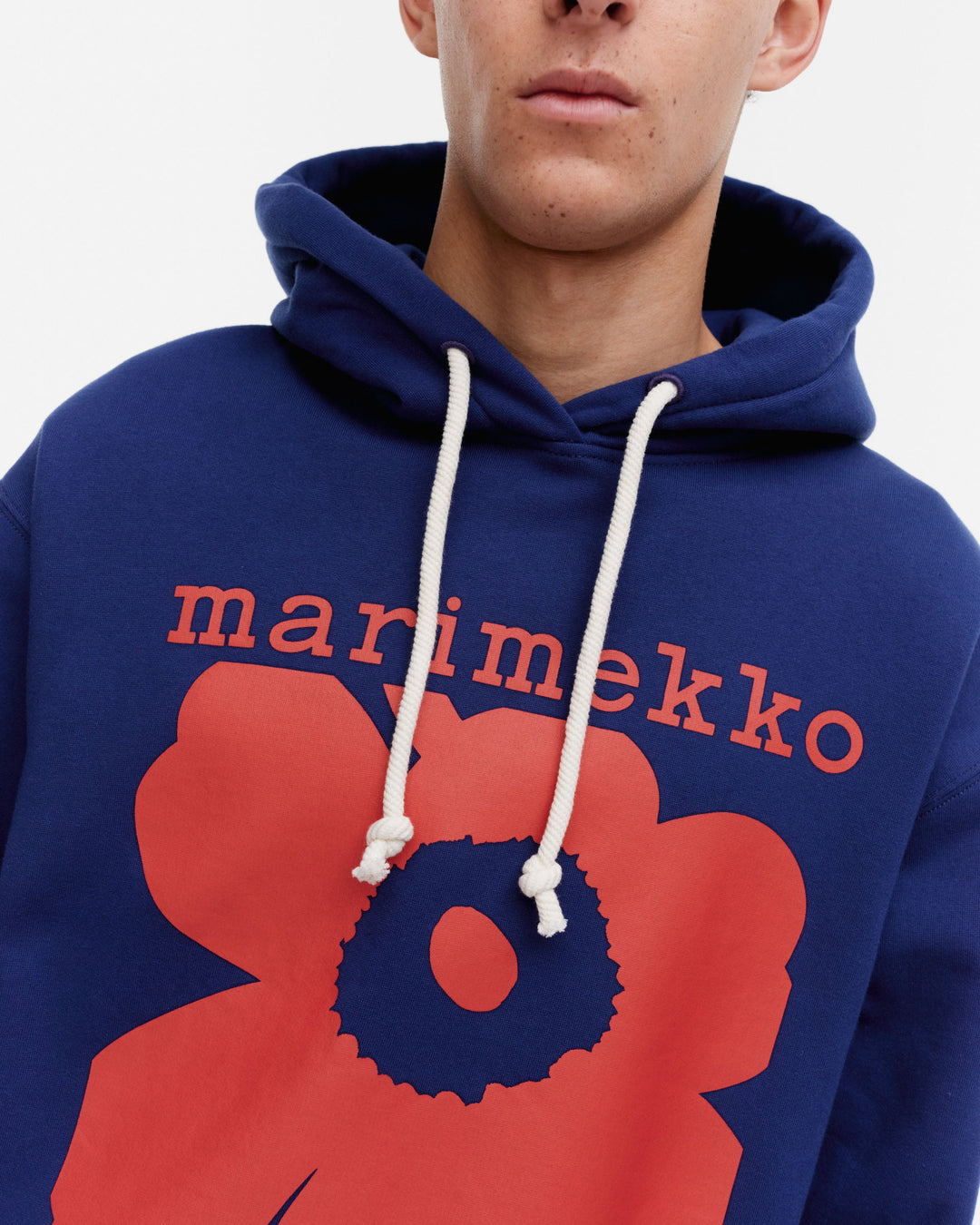 kioski luuppi unikko placement hoodie - blue/red