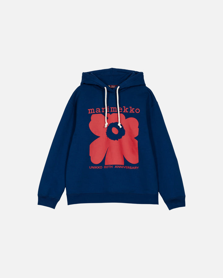 kioski luuppi unikko placement hoodie - blue/red