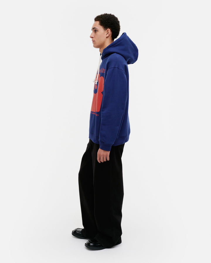 kioski luuppi unikko placement hoodie - blue/red