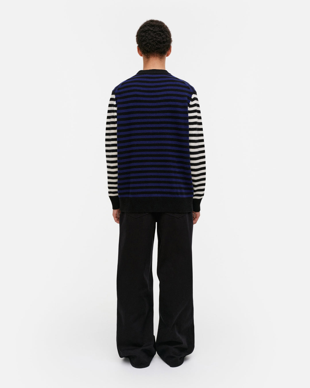 kioski pehmyt tasaraita knitted pullover - blue