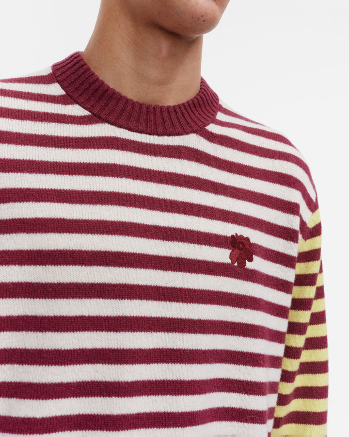 kioski pehmyt tasaraita knitted pullover - maroon