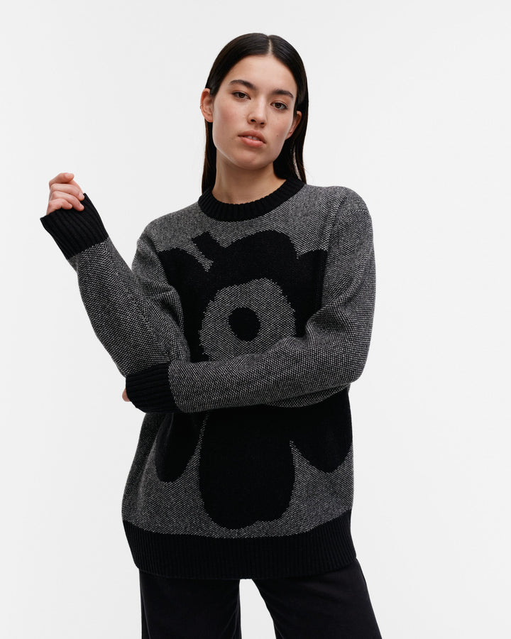 kioski pehmyt unikko knitted pullover - black