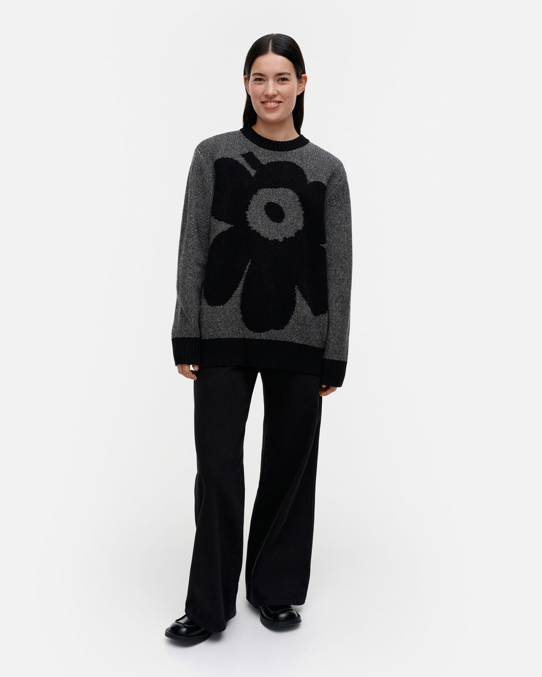 kioski pehmyt unikko knitted pullover - black