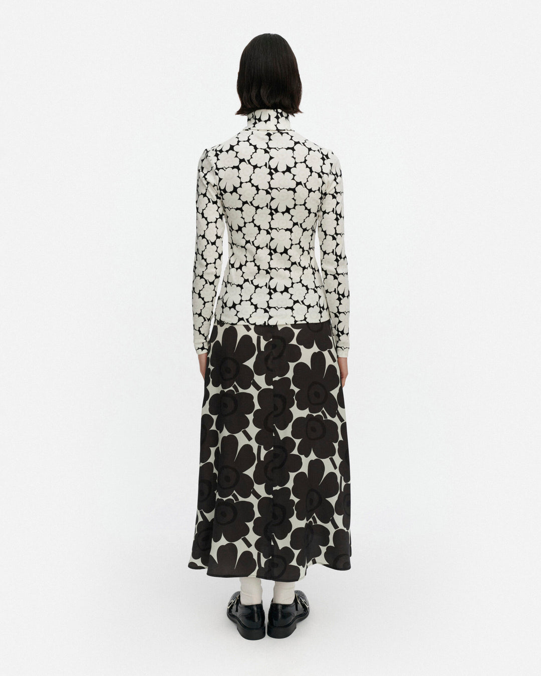 emali unikko turtleneck shirt - black/white