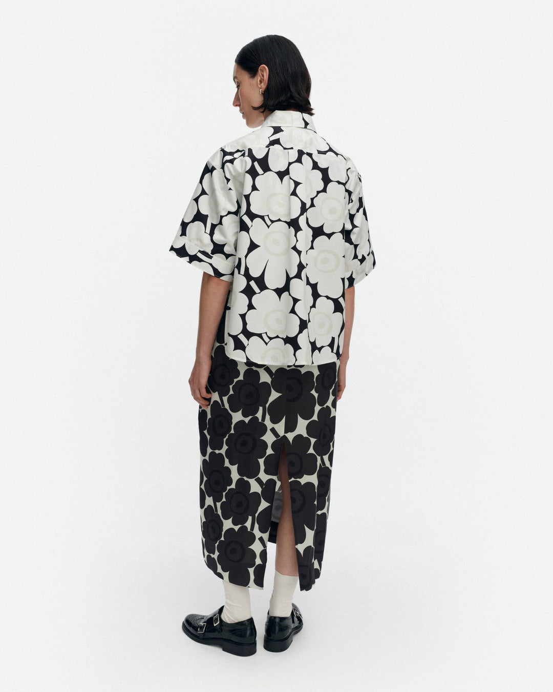 standardi unikko blouse - black/white