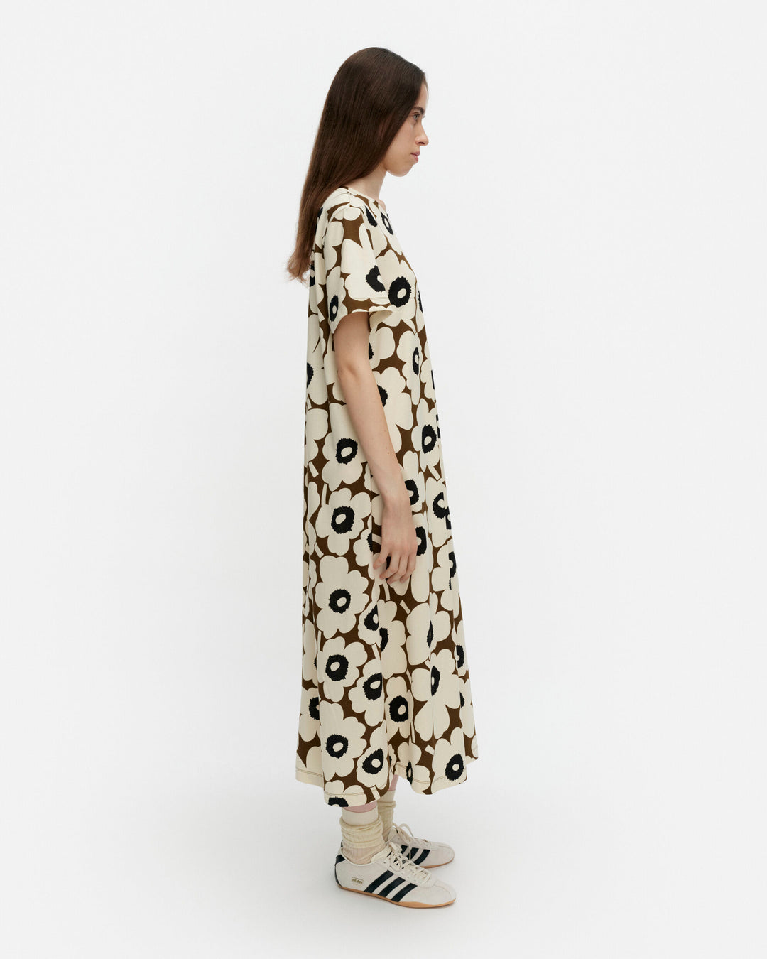 pisteinen unikko jersey dress - brown/beige