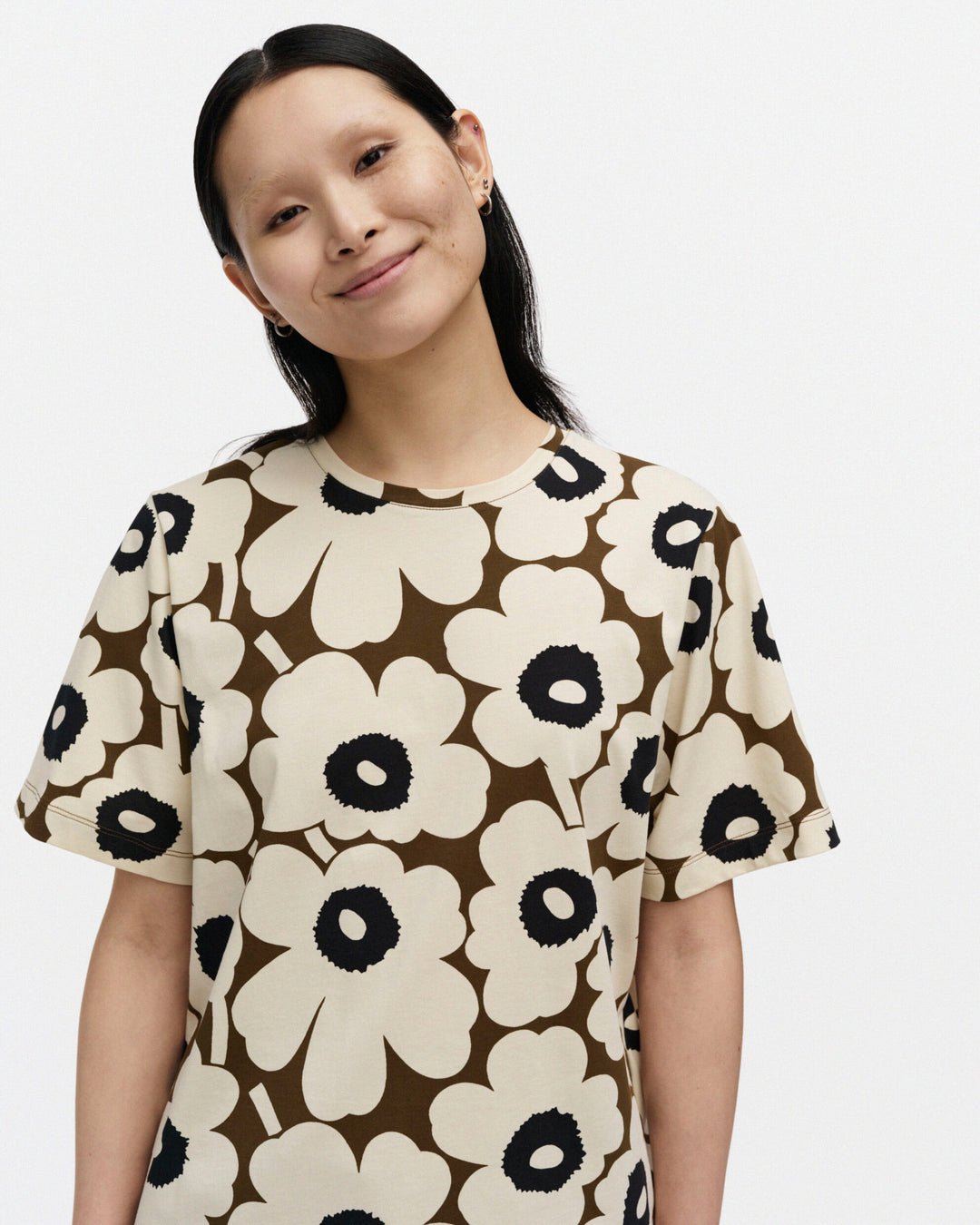 tunnit unikko t-shirt - brown/beige