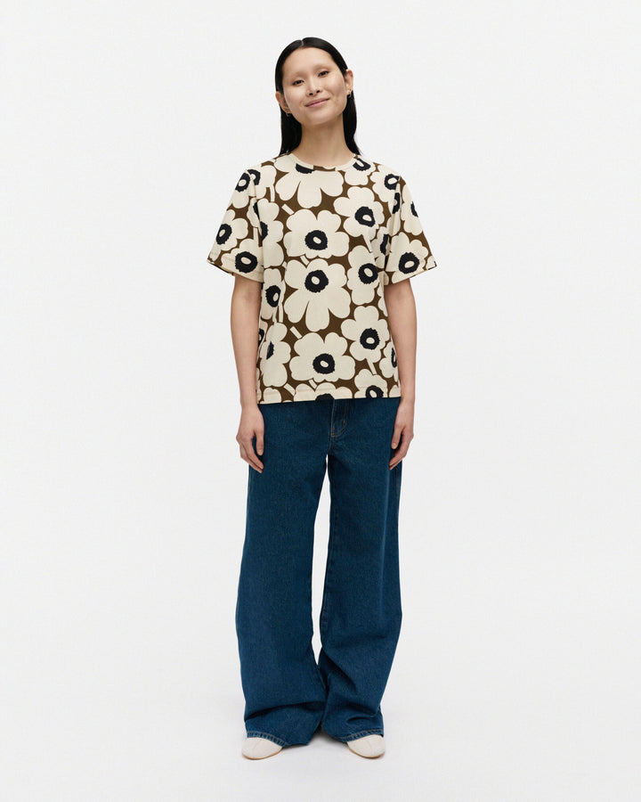 tunnit unikko t-shirt - brown/beige