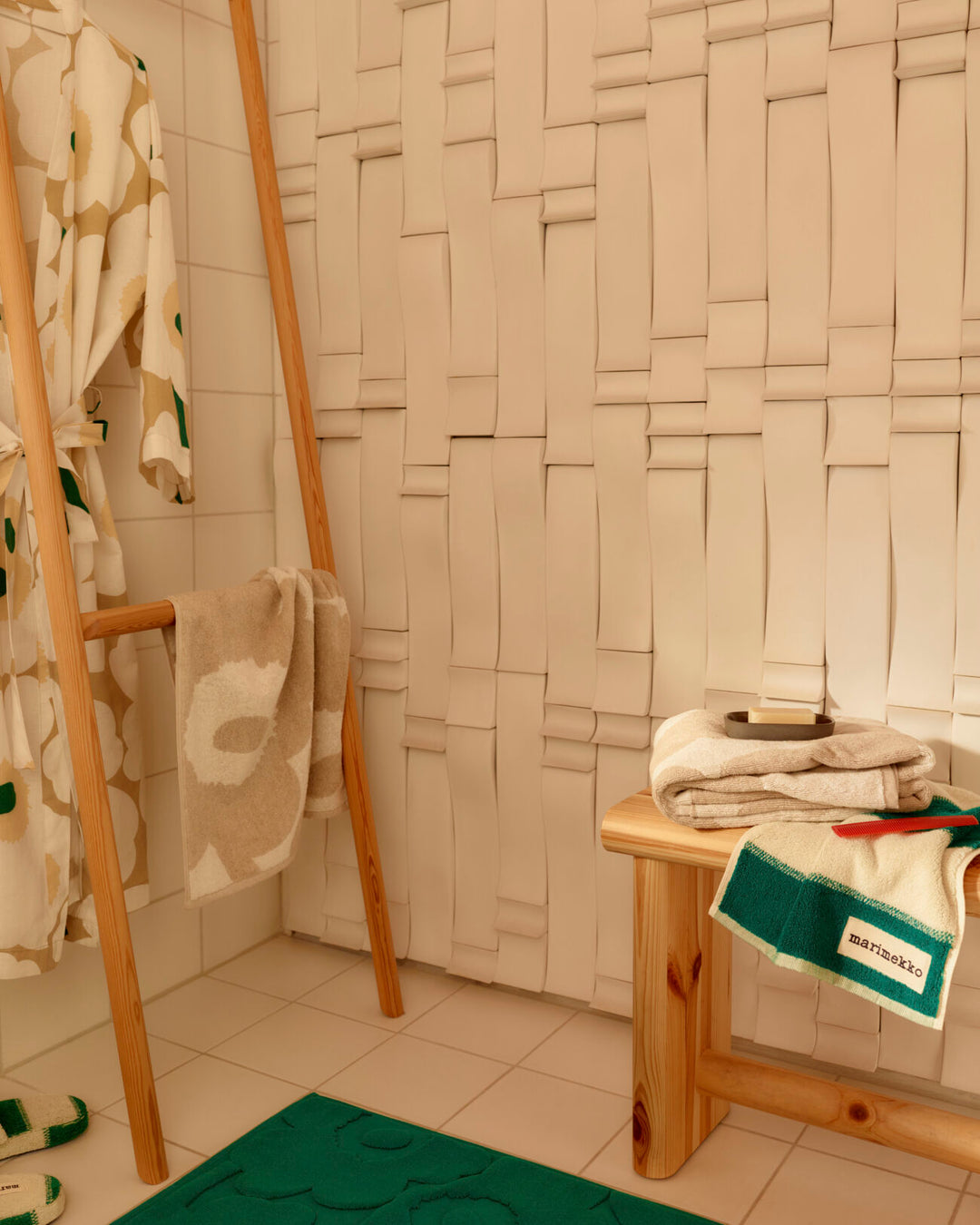 Unikko Bath Mat - Green - 50 x 80 cm