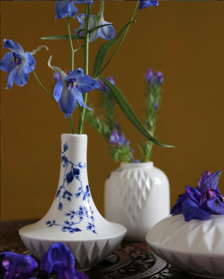 Delft Blue Fold Vase - Tall