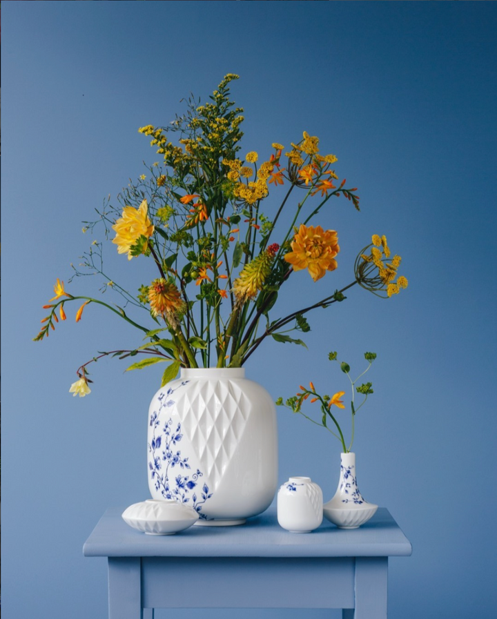 Delft Blue Fold Vase - Short