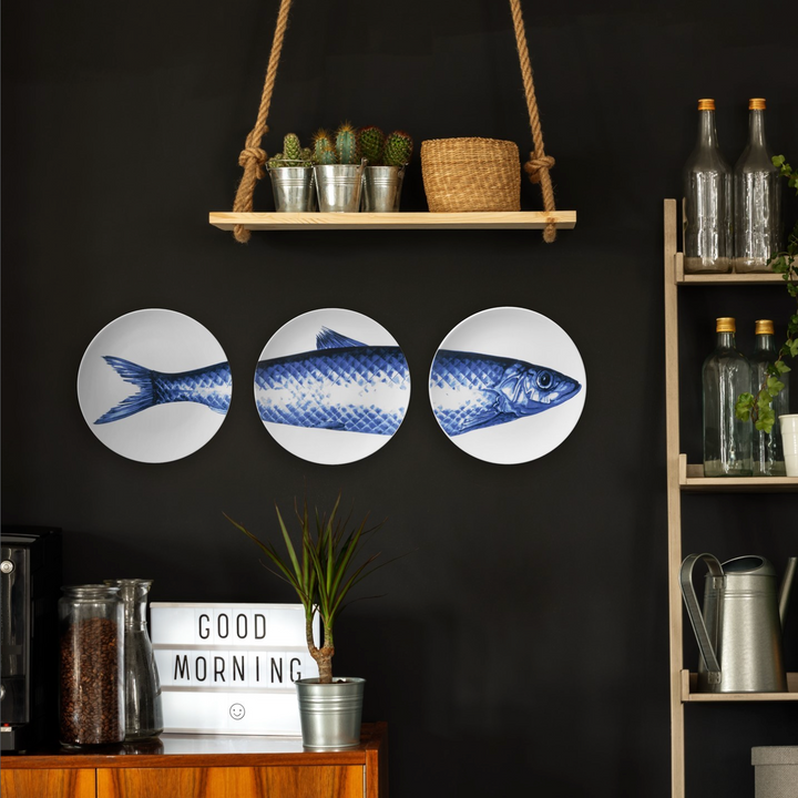 Delft Blue Fish Display Plate Set