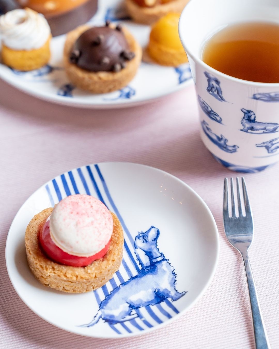 Delft Blue Dachshund Petit Four Plate
