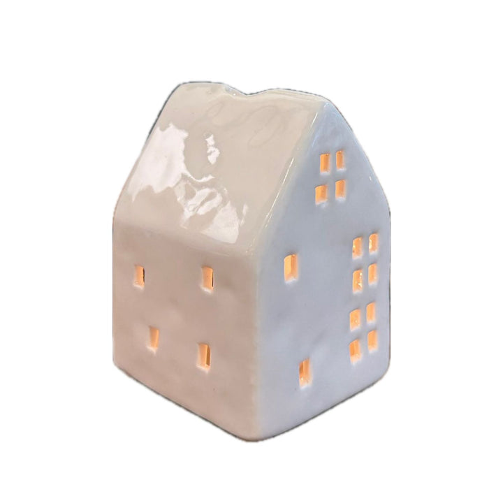 White Ceramic House Shaped Tealight Holder