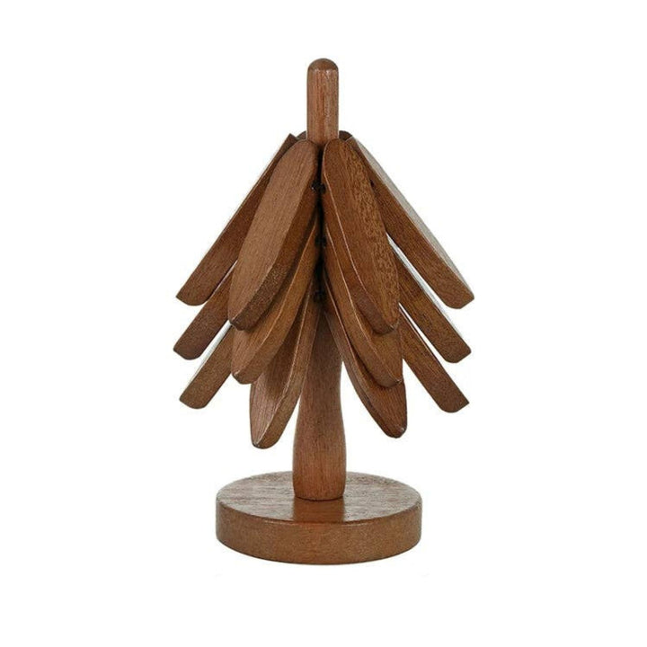 Wooden Tree Coaster Set - Walnut