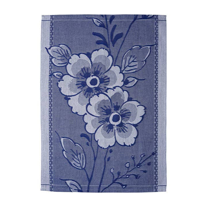 Delft Blue Flower Tea Towel