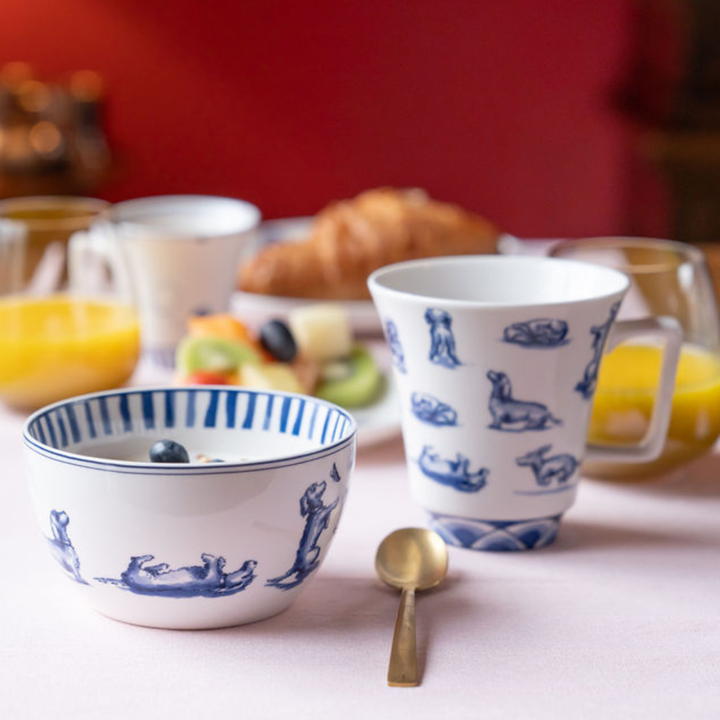 Delft Blue Dachshund bowl