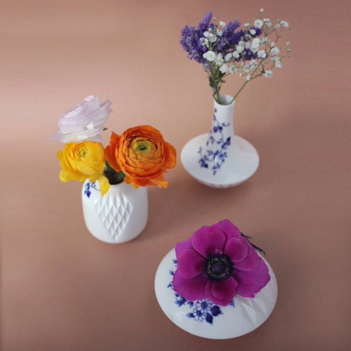 Delft Blue Fold Vase - Short