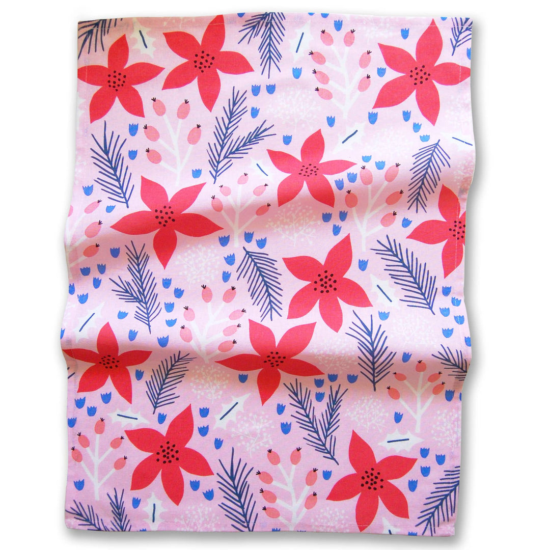 Poinsettia Tea Towel
