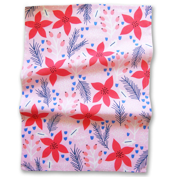 Poinsettia Tea Towel