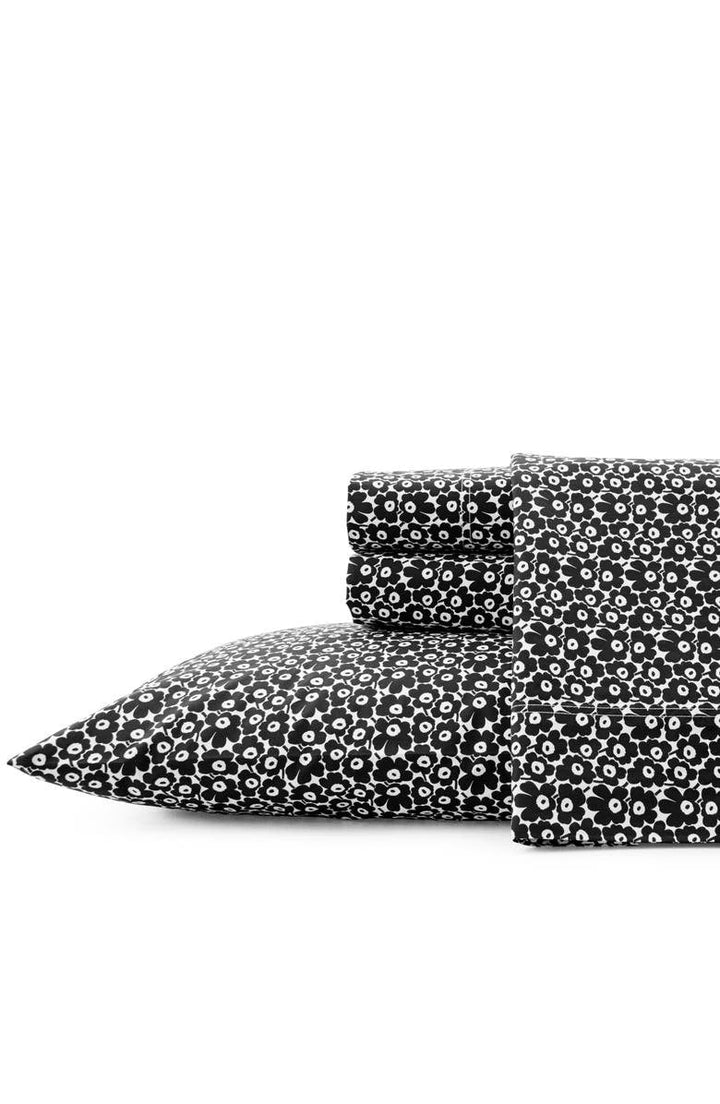 pikkuinen black unikko sheet set king