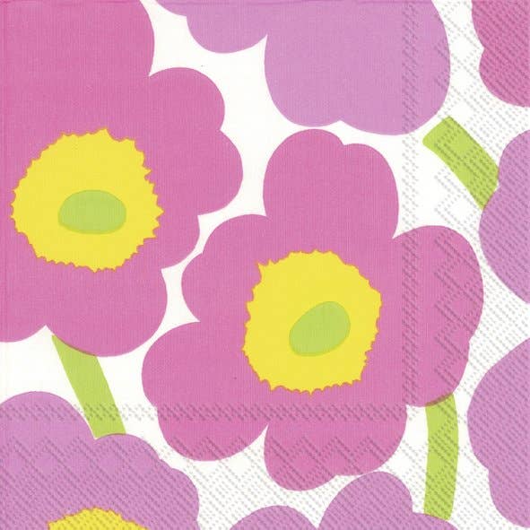 Unikko Cocktail Paper Napkin - Light Pink