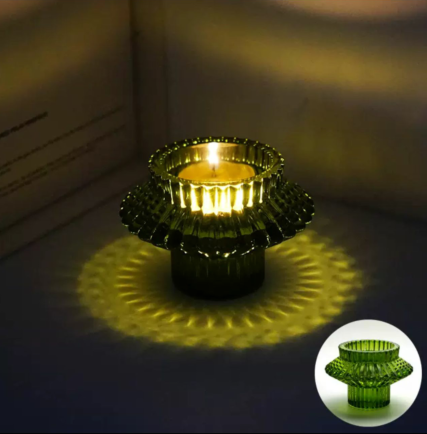 Double Sided Glass Candle Holder - Rounded Edge