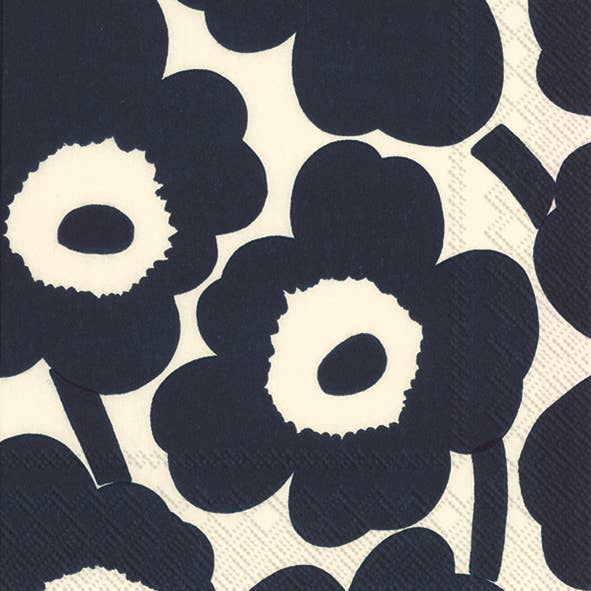 Unikko Cocktail Paper Napkins - Dark Blue