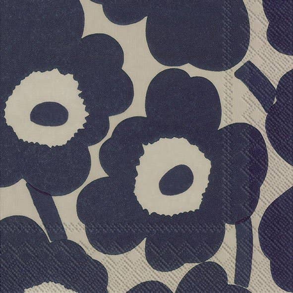 Unikko Lunch Paper Napkin - Linen Blue