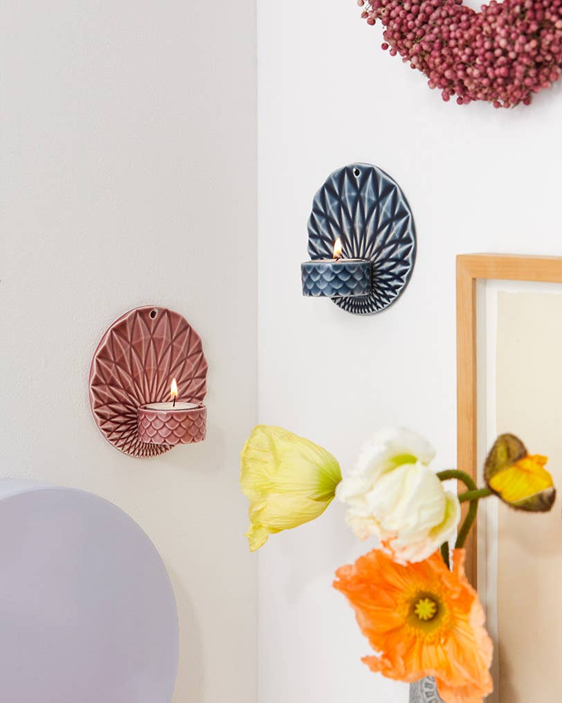 Pipanella Wall Candle Votive Scales Dusty Rose