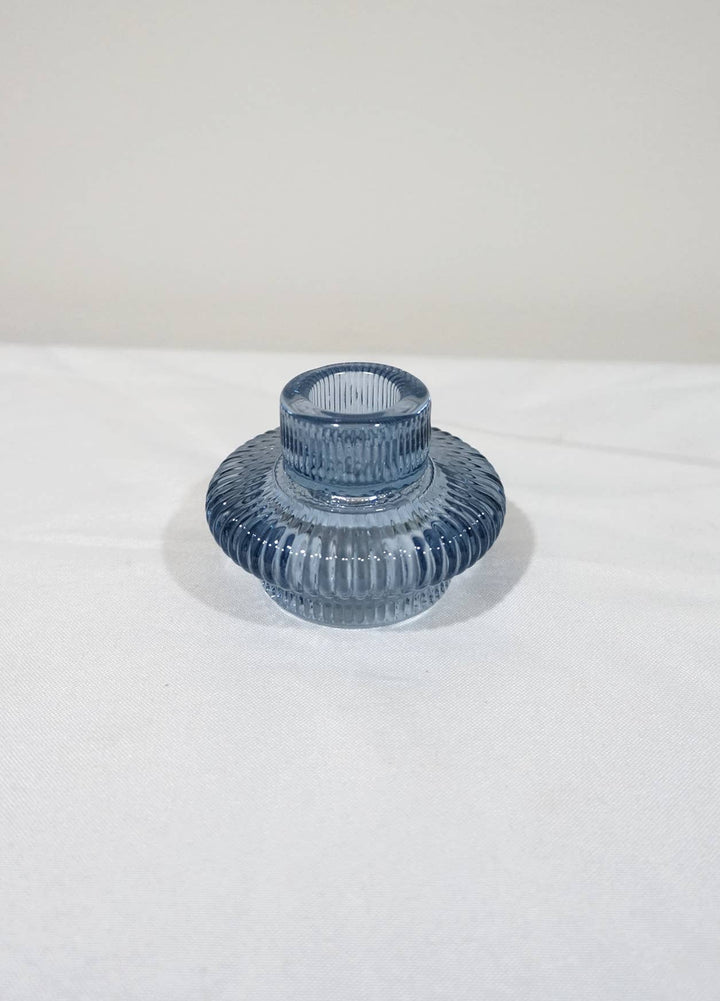 Double Sided Glass Candle Holder - Rounded Edge