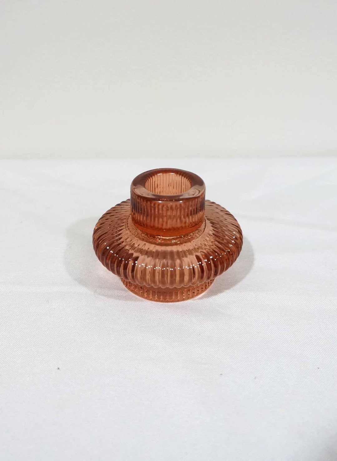 Double Sided Glass Candle Holder - Rounded Edge
