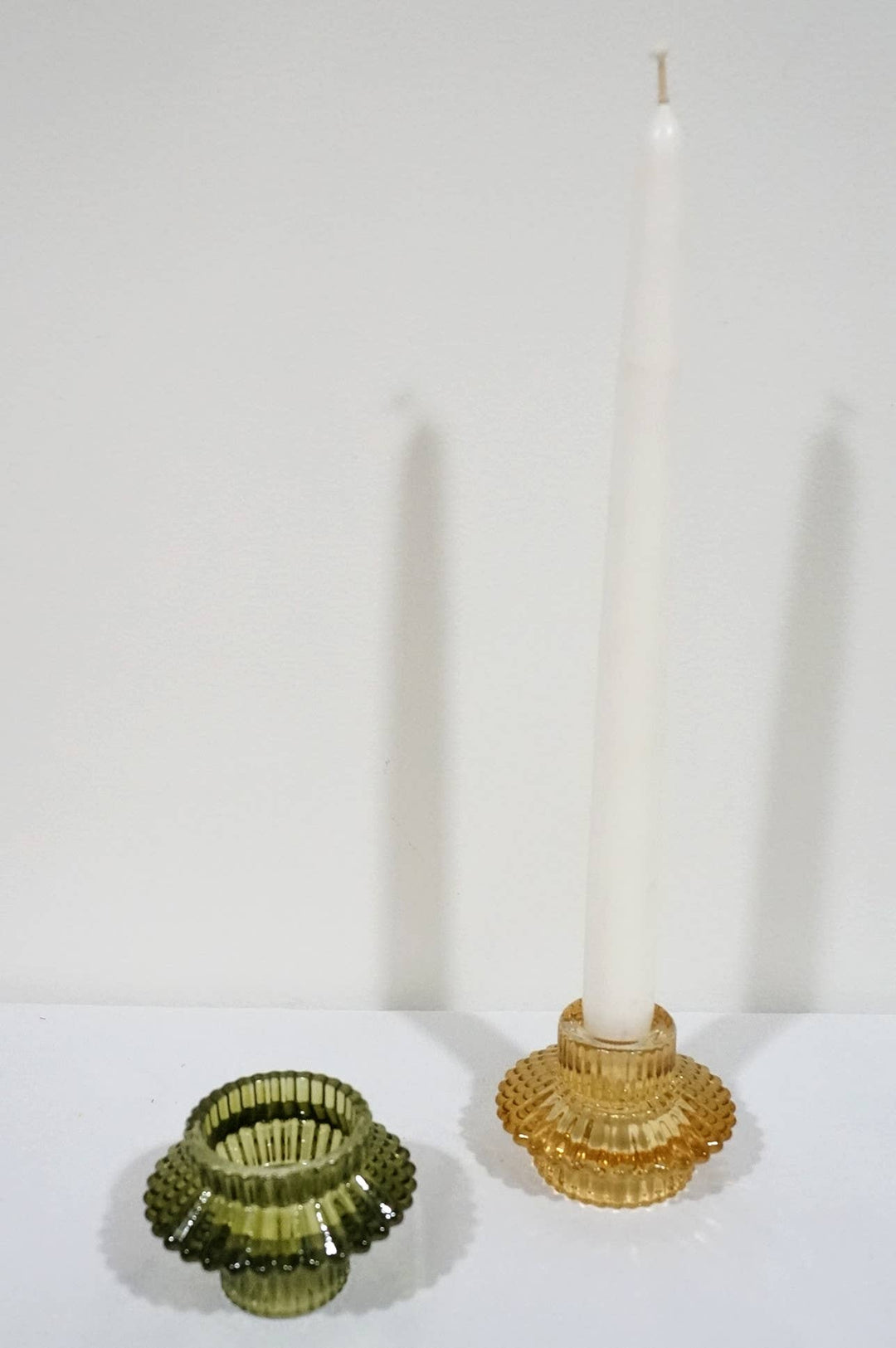 Double Sided Glass Candle Holder - Rounded Edge