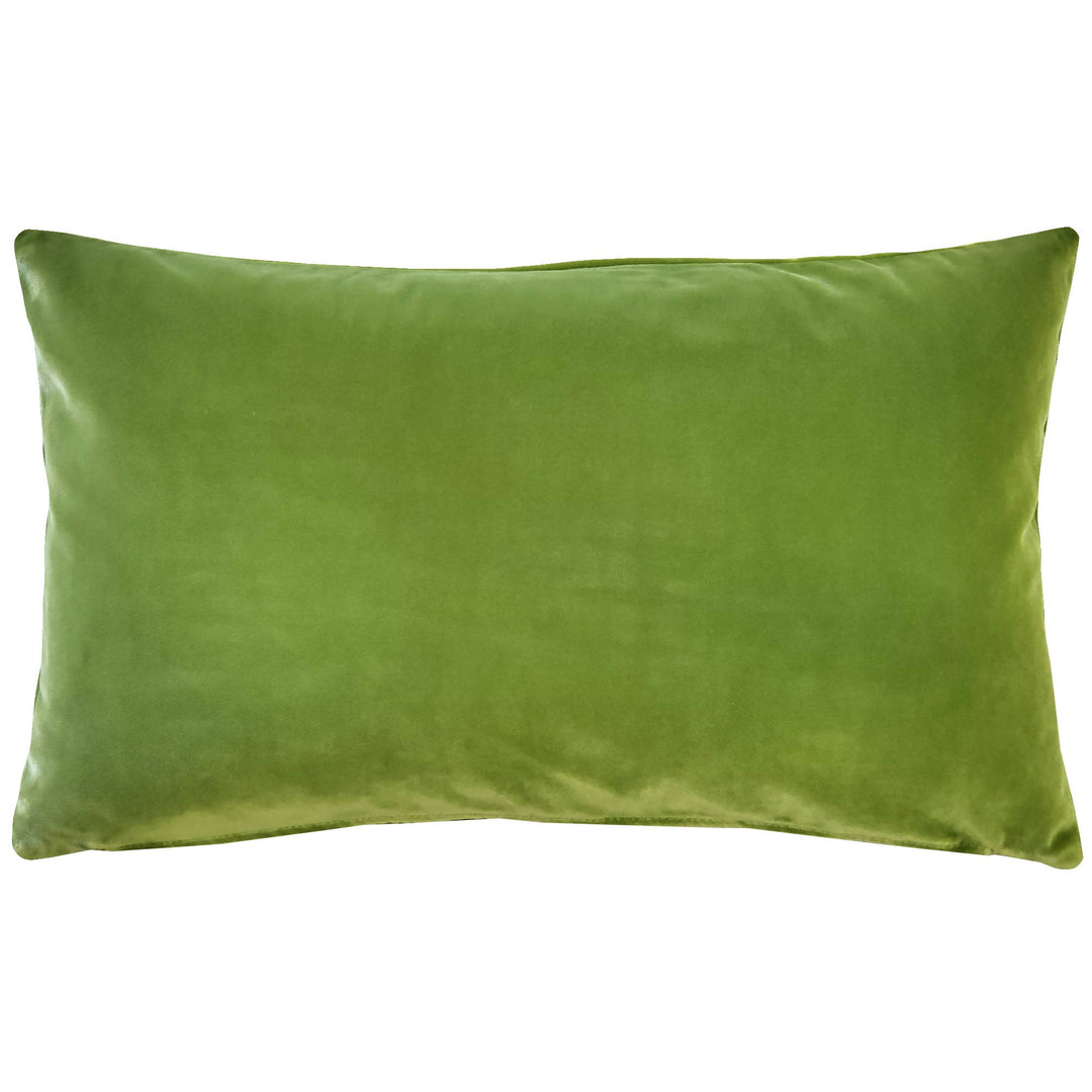 Castello Summer Green Velvet Throw Pillow, 12"x20"